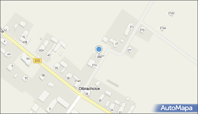 Olbrachcice, Olbrachcice, 38a, mapa Olbrachcice