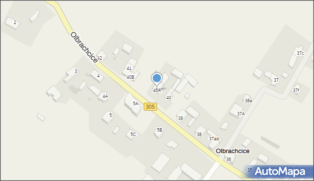 Olbrachcice, Olbrachcice, 40A, mapa Olbrachcice