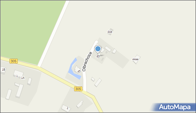 Olbrachcice, Olbrachcice, 43, mapa Olbrachcice