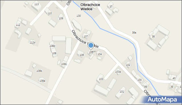 Olbrachcice Wielkie, Olbrachcice Wielkie, 105, mapa Olbrachcice Wielkie