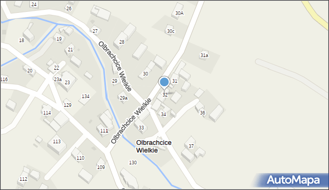 Olbrachcice Wielkie, Olbrachcice Wielkie, 32, mapa Olbrachcice Wielkie