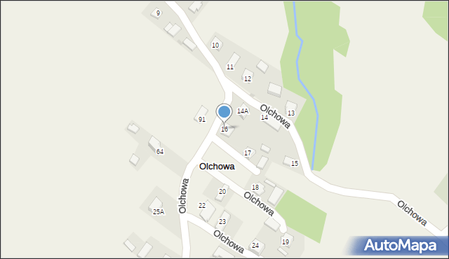 Olchowa, Olchowa, 16, mapa Olchowa