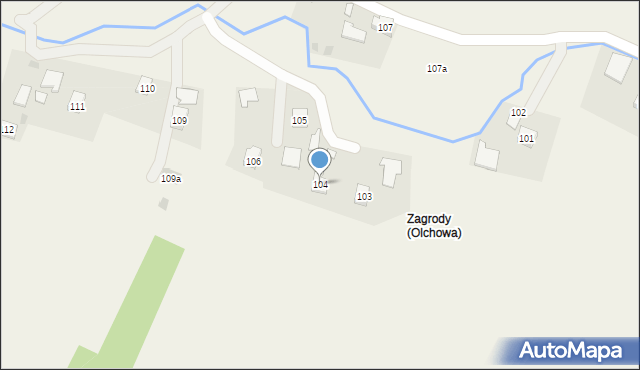 Olchowa, Olchowa, 104, mapa Olchowa