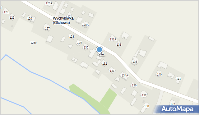Olchowa, Olchowa, 131B, mapa Olchowa