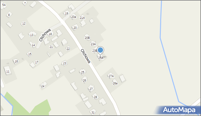 Olchowa, Olchowa, 25A, mapa Olchowa