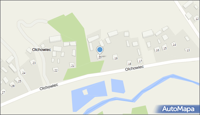 Olchowiec, Olchowiec, 20, mapa Olchowiec