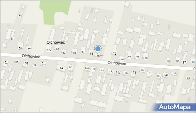 Olchowiec, Olchowiec, 69, mapa Olchowiec