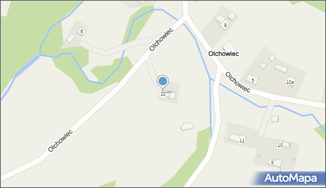 Olchowiec, Olchowiec, 12, mapa Olchowiec