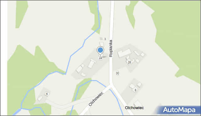 Olchowiec, Olchowiec, 14, mapa Olchowiec