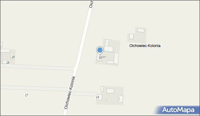 Olchowiec-Kolonia, Olchowiec-Kolonia, 20, mapa Olchowiec-Kolonia