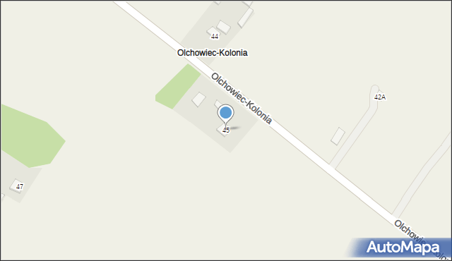Olchowiec-Kolonia, Olchowiec-Kolonia, 45, mapa Olchowiec-Kolonia