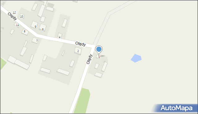 Olędy, Olędy, 1, mapa Olędy