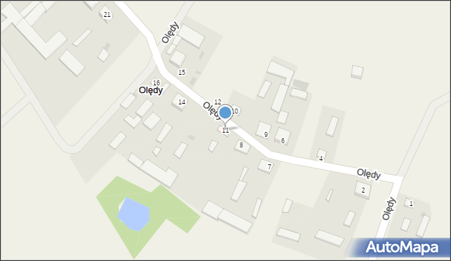 Olędy, Olędy, 11, mapa Olędy