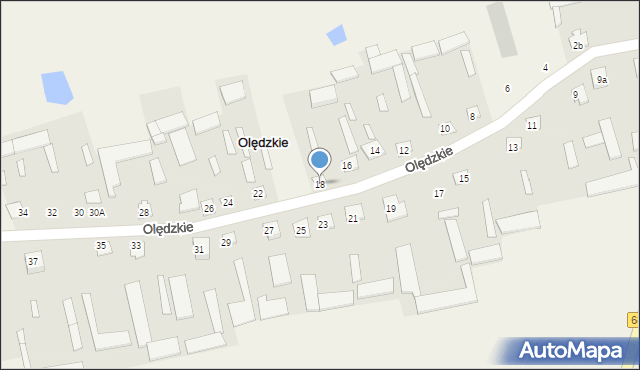 Olędzkie, Olędzkie, 18, mapa Olędzkie