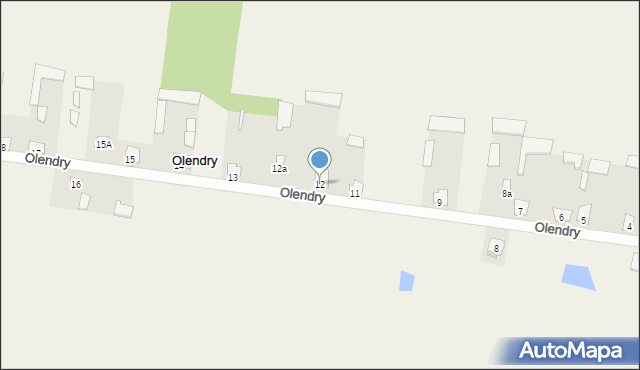 Olendry, Olendry, 12, mapa Olendry