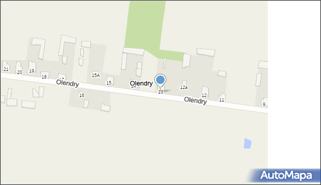 Olendry, Olendry, 13, mapa Olendry