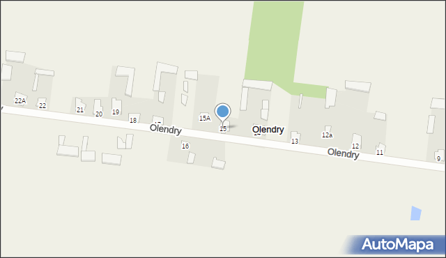 Olendry, Olendry, 15, mapa Olendry