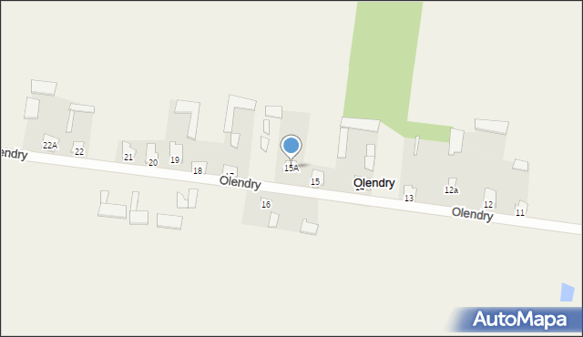 Olendry, Olendry, 15A, mapa Olendry