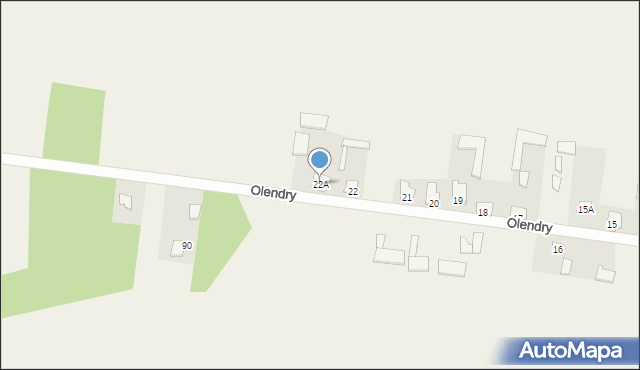 Olendry, Olendry, 22A, mapa Olendry