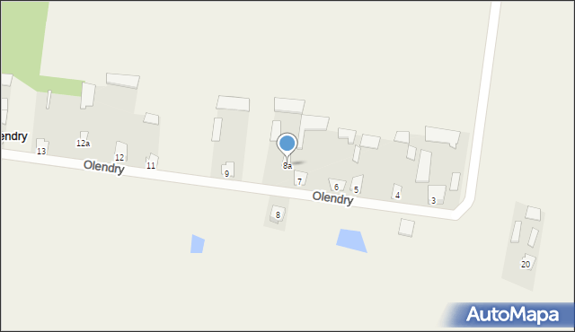 Olendry, Olendry, 8a, mapa Olendry