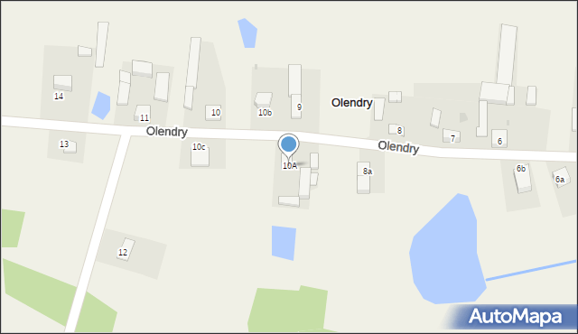 Olendry, Olendry, 10A, mapa Olendry