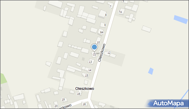 Oleszkowo, Oleszkowo, 11, mapa Oleszkowo