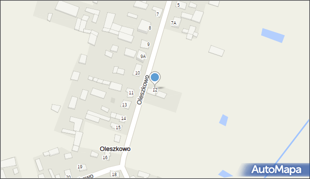 Oleszkowo, Oleszkowo, 12, mapa Oleszkowo