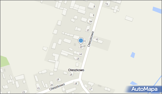 Oleszkowo, Oleszkowo, 13, mapa Oleszkowo