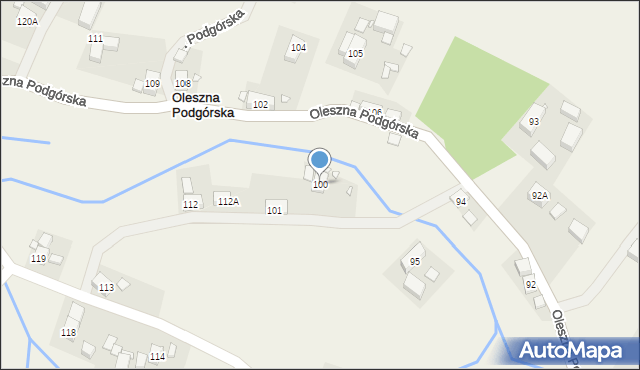 Oleszna Podgórska, Oleszna Podgórska, 100, mapa Oleszna Podgórska