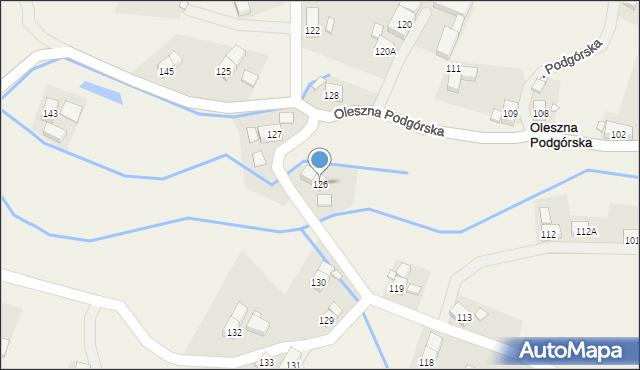 Oleszna Podgórska, Oleszna Podgórska, 126, mapa Oleszna Podgórska