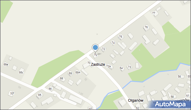 Olganów, Olganów, 71, mapa Olganów