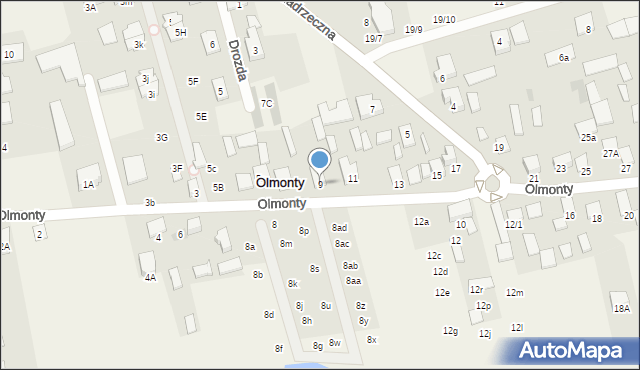 Olmonty, Olmonty, 9, mapa Olmonty
