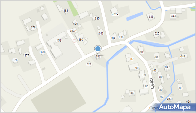 Ołpiny, Ołpiny, 381, mapa Ołpiny