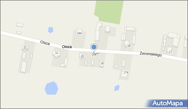 Olsza, Olsza, 20a, mapa Olsza