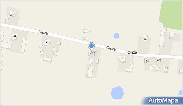 Olsza, Olsza, 22, mapa Olsza