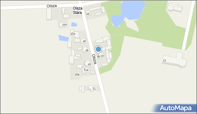 Olsza, Olsza, 50, mapa Olsza