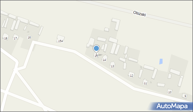 Olszaki, Olszaki, 15, mapa Olszaki