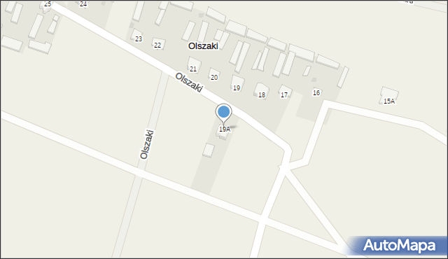 Olszaki, Olszaki, 19A, mapa Olszaki