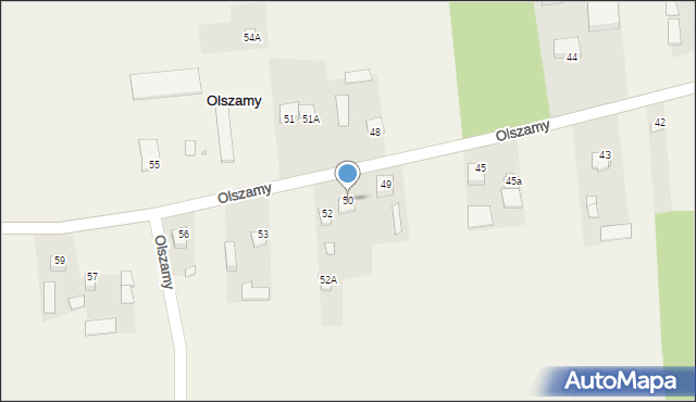 Olszamy, Olszamy, 50, mapa Olszamy