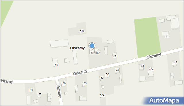 Olszamy, Olszamy, 51, mapa Olszamy