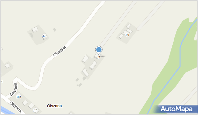 Olszana, Olszana, 5, mapa Olszana