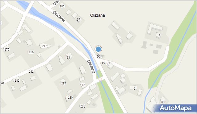 Olszana, Olszana, 50, mapa Olszana