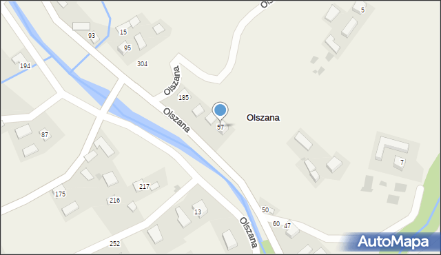 Olszana, Olszana, 57, mapa Olszana