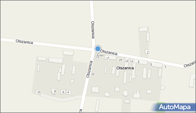 Olszanica, Olszanica, 21, mapa Olszanica