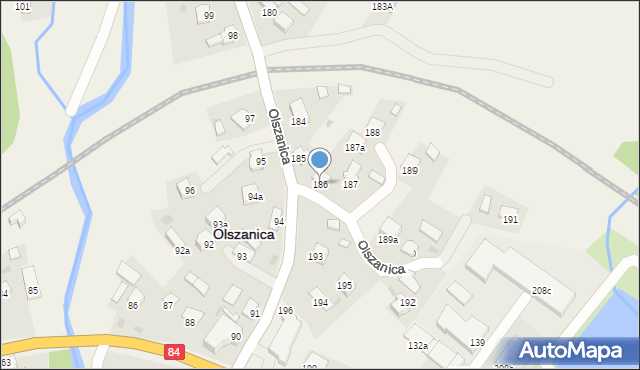 Olszanica, Olszanica, 186, mapa Olszanica