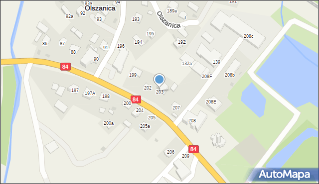 Olszanica, Olszanica, 203, mapa Olszanica