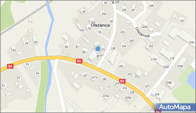 Olszanica, Olszanica, 90, mapa Olszanica