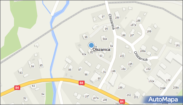 Olszanica, Olszanica, 92, mapa Olszanica