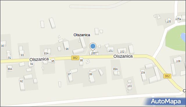 Olszanica, Olszanica, 100, mapa Olszanica