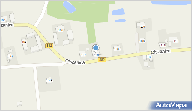 Olszanica, Olszanica, 108, mapa Olszanica